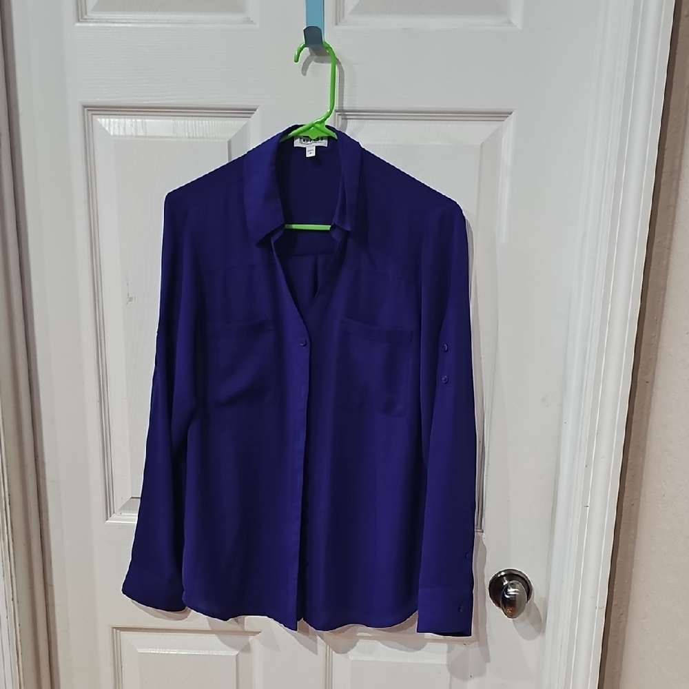 Women's Purple Button-Up Blouse